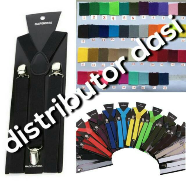 Suspender Kaki 3 Lebar 2.5 Cm Hitam dan warna lain Grosir Distributor Dasi suspenders