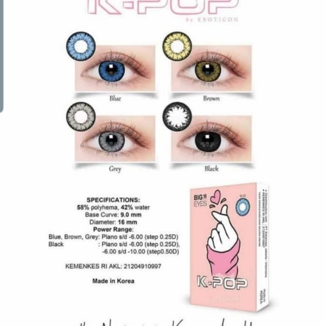 

KPOP SOFTLENS By EMOTICON DIA : 16 MM / BIG SIZE