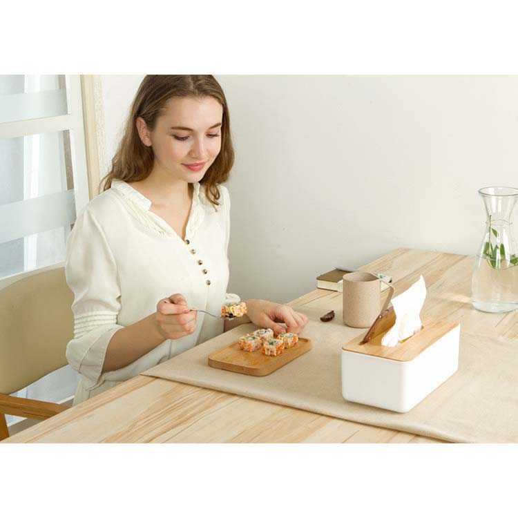 (BISA COD) RVOSTR  Kotak Tisu Kayu Smartphone Holder and Tissue Box - ZJ005