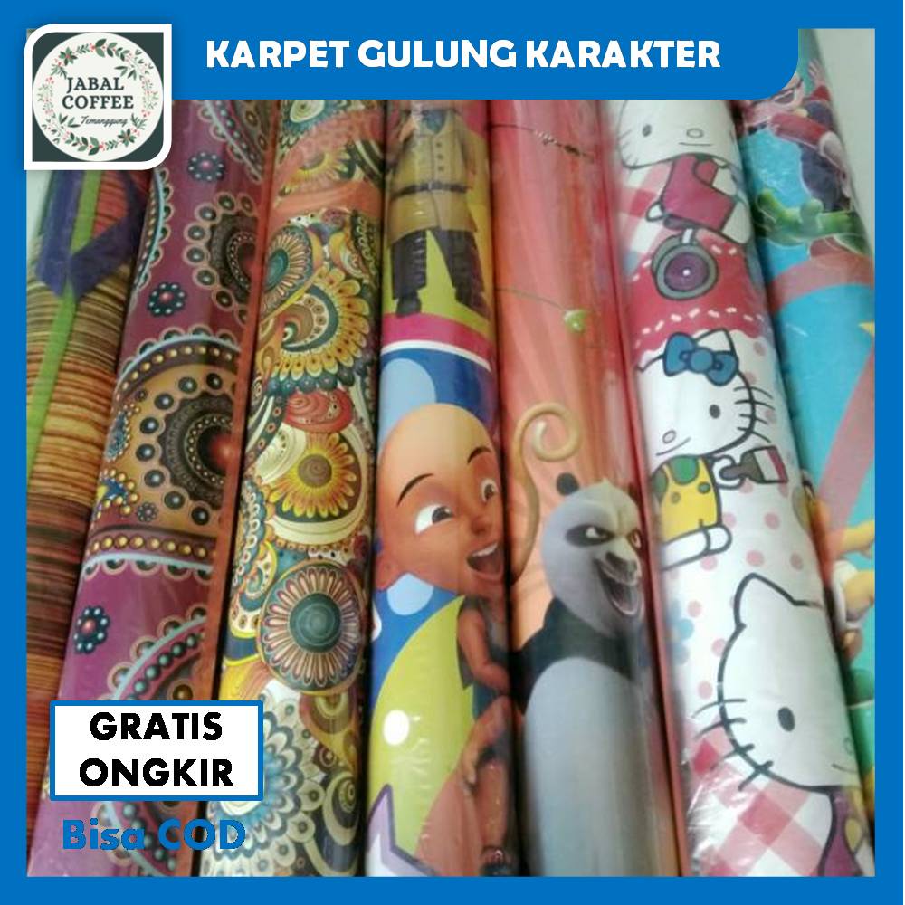 Tikar Plastik Lantai Gulung Motif Kartun / Karpet Kartun Karakter / Karpet Karakter J146