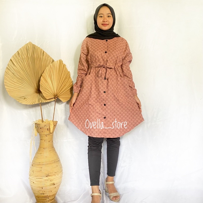 (SERI F) TUNIK KATUN LINEN/RAMI TALI SERUT