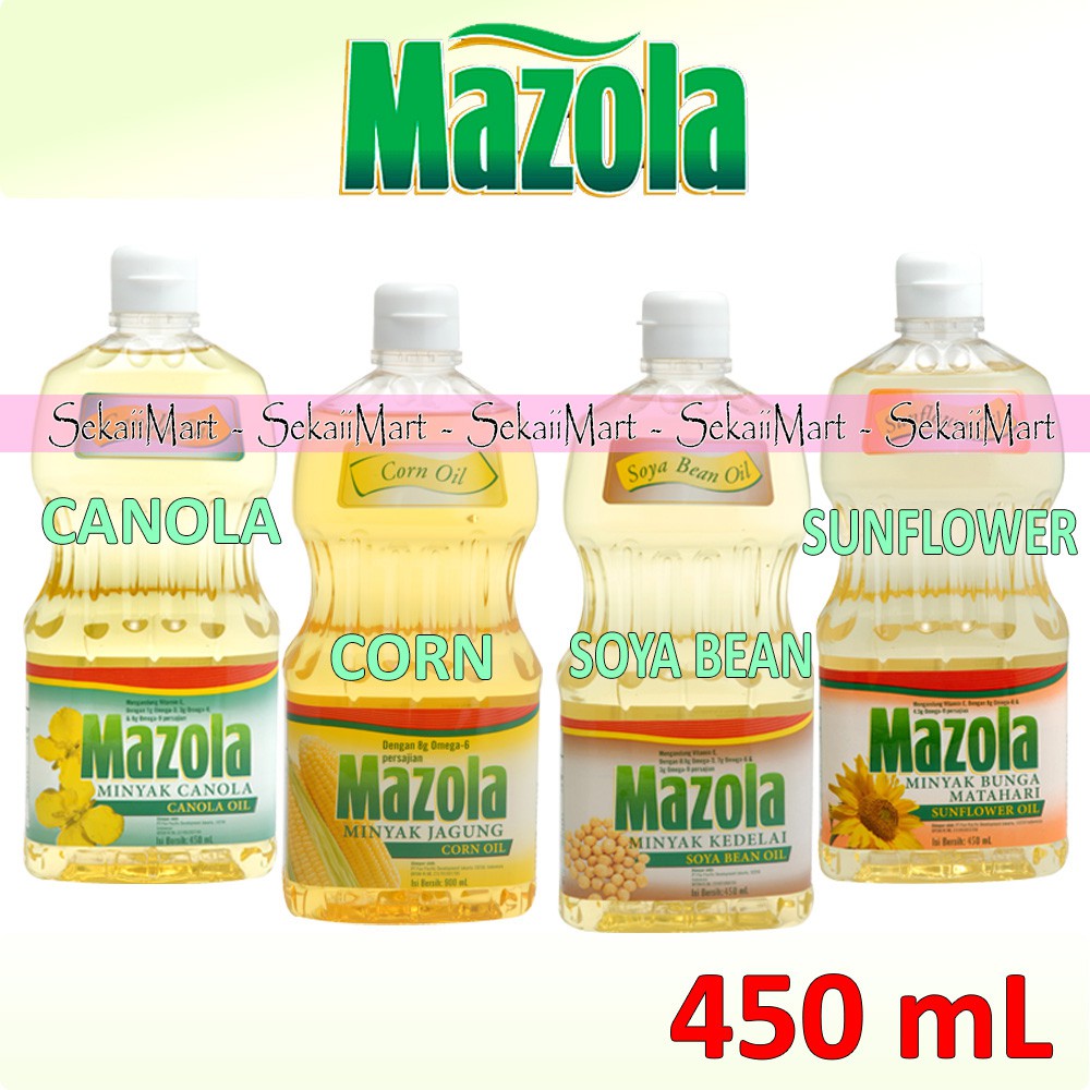 

MAZOLA Minyak Kanola / Kedelai / Matahari / Jagung 450ml Botol Kecil Canola Soya SunFlower Corn Oil