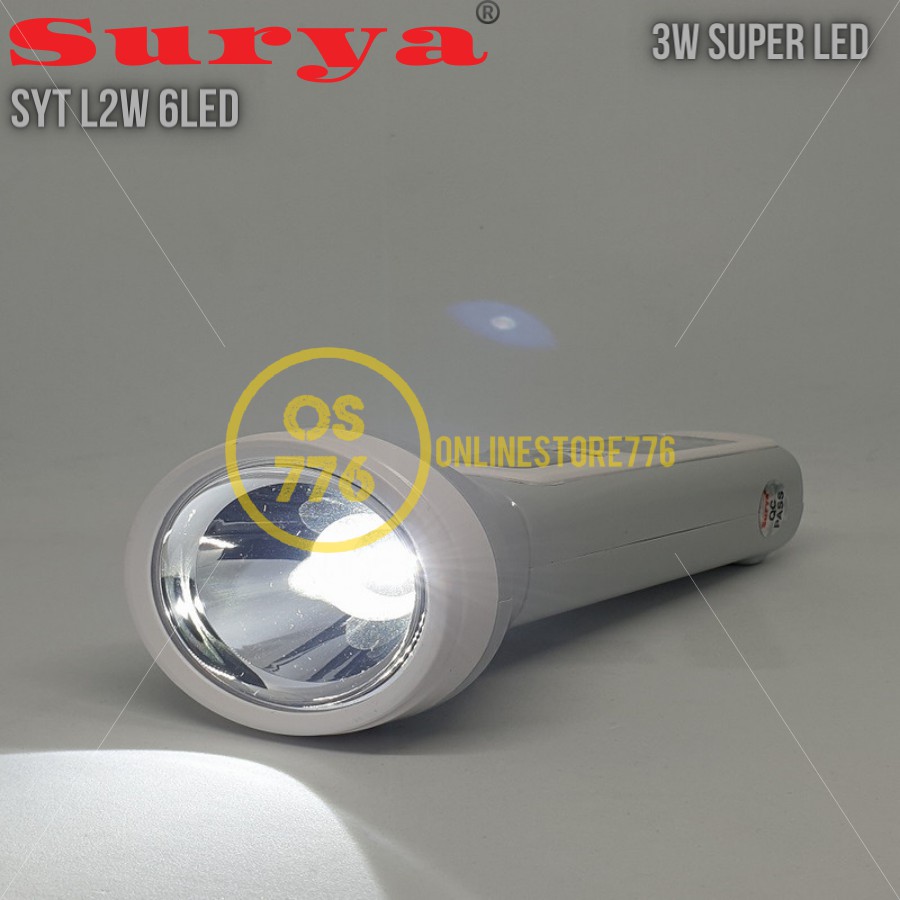 LAMPU SENTER EMERGENCY DARURAT SURYA SYT L2W 6SMD / SENTER DARURAT SURYA SYT L2W 6LED / CAHAYA PUTIH / RECHARGEABLE