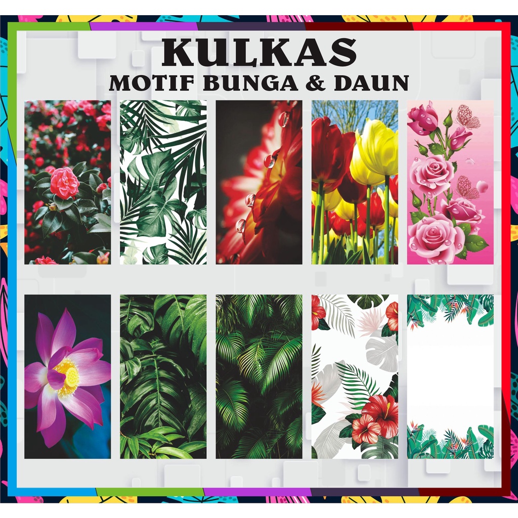 Stiker Kulkas 1 Pintu dan Stiker Kulkas 2 Pintu Motif Bunga Dan Daun Varian  - Wallpaper Kulkas Wate