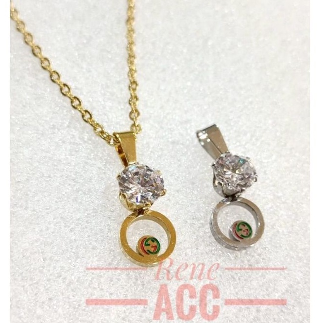 Kalung Gucci Wanita permata Zircon panjang 45cm