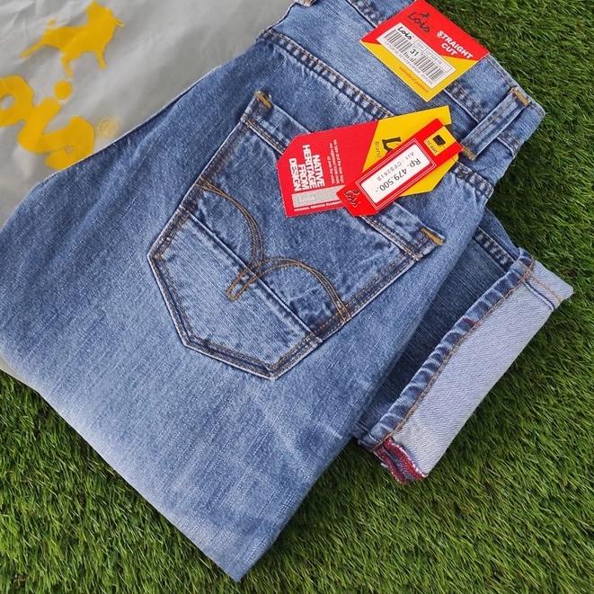 Ready Banyak  SALE  Celana Jeans Lois Pria Premium 100% Size 27-38 Original Denim Selvegde  Reguler Fit Model Ter - Lois Asli Cowok Kekinian''