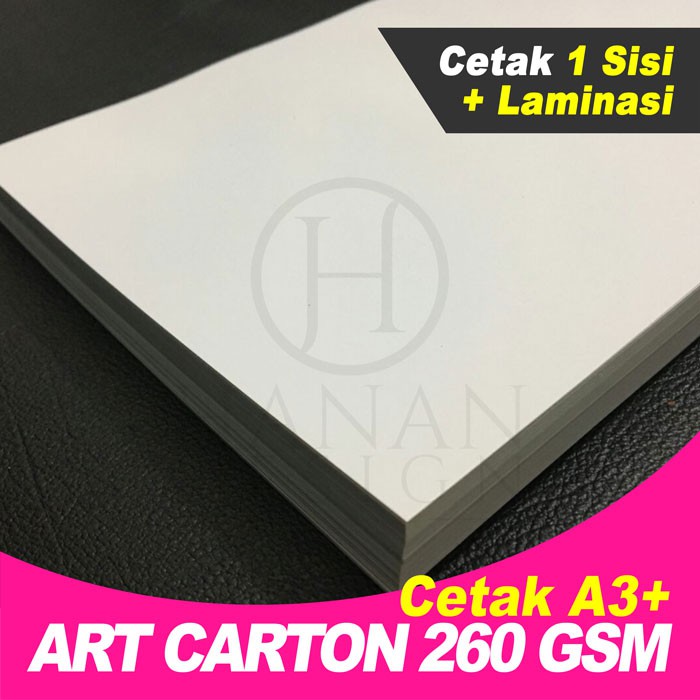 

Print / Cetak di bahan Art Carton 260GSM A3+ Cetak 1 Sisi plus Laminasi Doff / Glossy