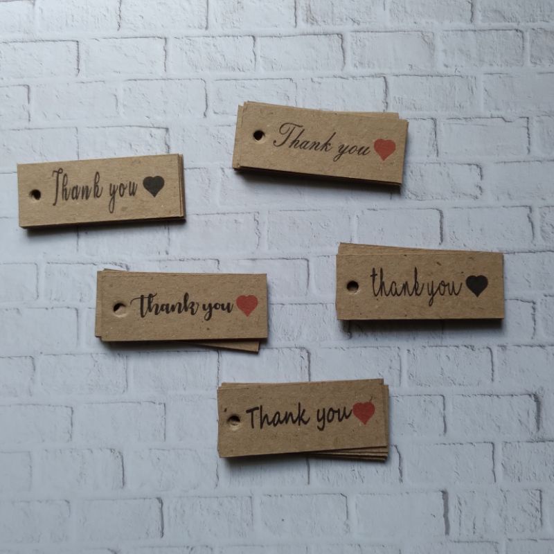 

(50pcs) Craft hang tag / hang tag thank you / hang tag hampers