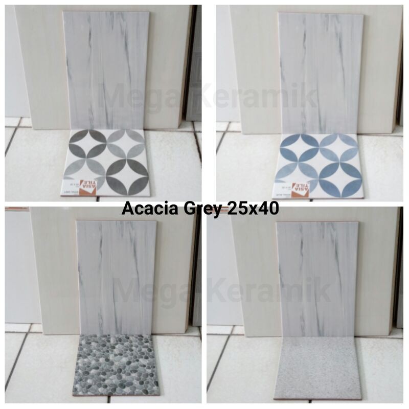 KERAMIK DINDING KAMAR MANDI KILAP 25X40 ACACIA GREY | Shopee Indonesia