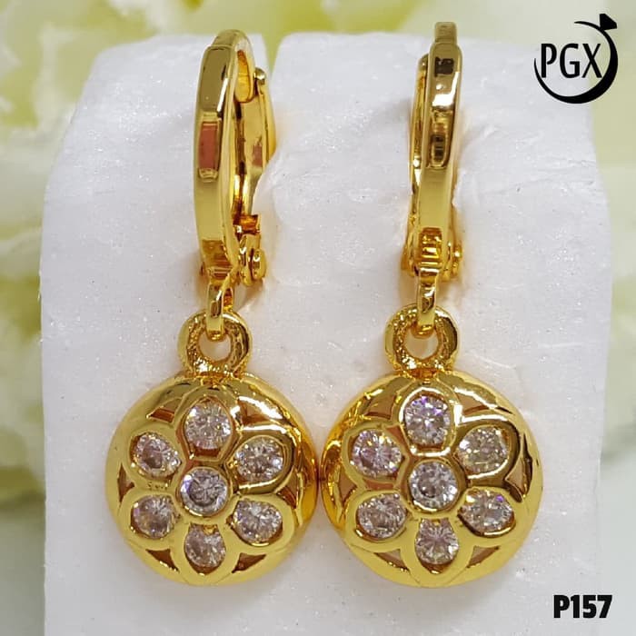 Anting Tusuk Giwang Berlian Perhiasan Imitasi Xuping Lapis Emas - P157