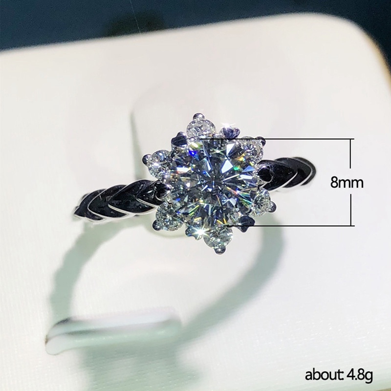 Cincin Desain Bunga Warna Silver Untuk Wanita