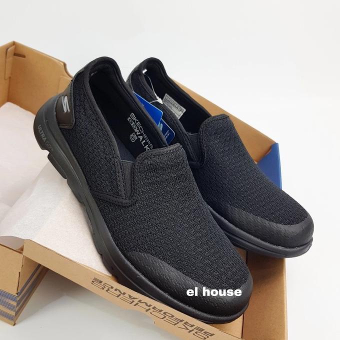 skechers gowalk 5 apprize - full black / sepatu pria
