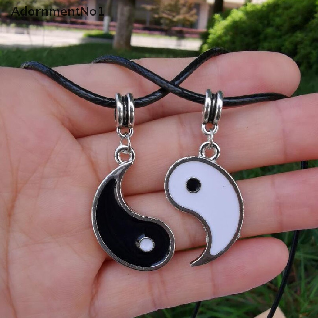 (AdornmentNo1) Kalung Rantai Dengan Liontin Yin Yang Untuk Pasangan / Pria / Wanita