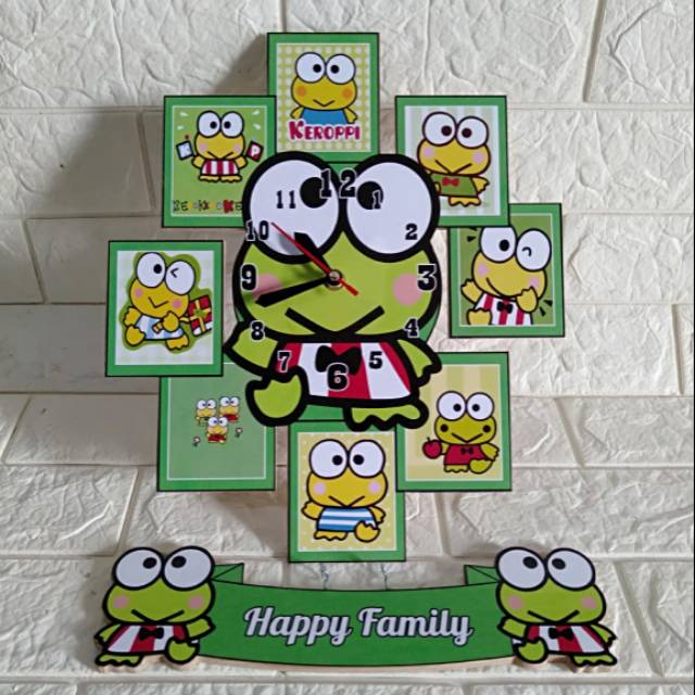 Jam Nya Klo gak Pake Foto kaya Gini Ya.. Jam Dinding Karakter Keropi Jam custom Kado Ultah Kado Unik