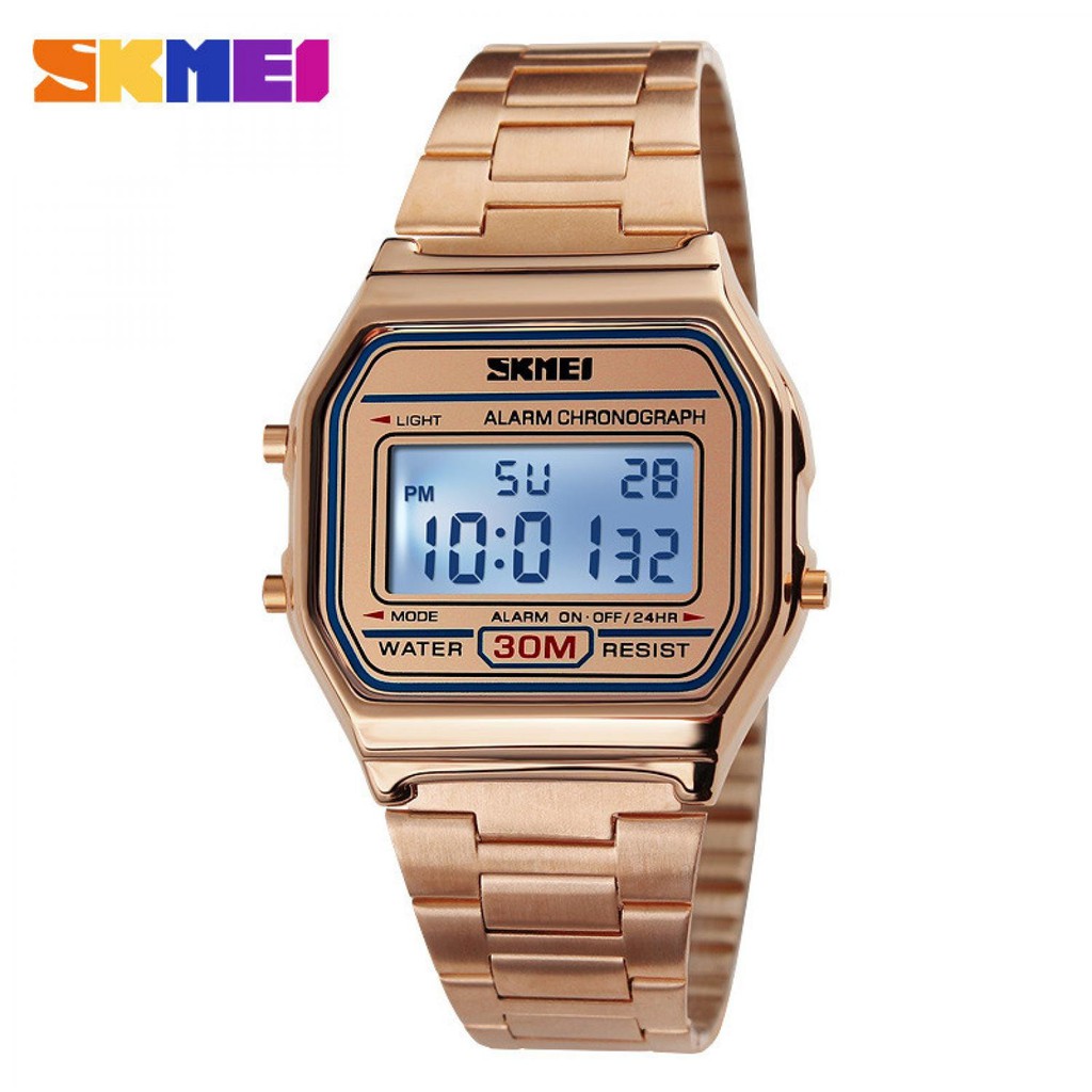 SKMEI Jam Tangan Digital Pria JT 45 Jam Tangan Cowok Stainless Steel Waterproof Stylish Berkualitas