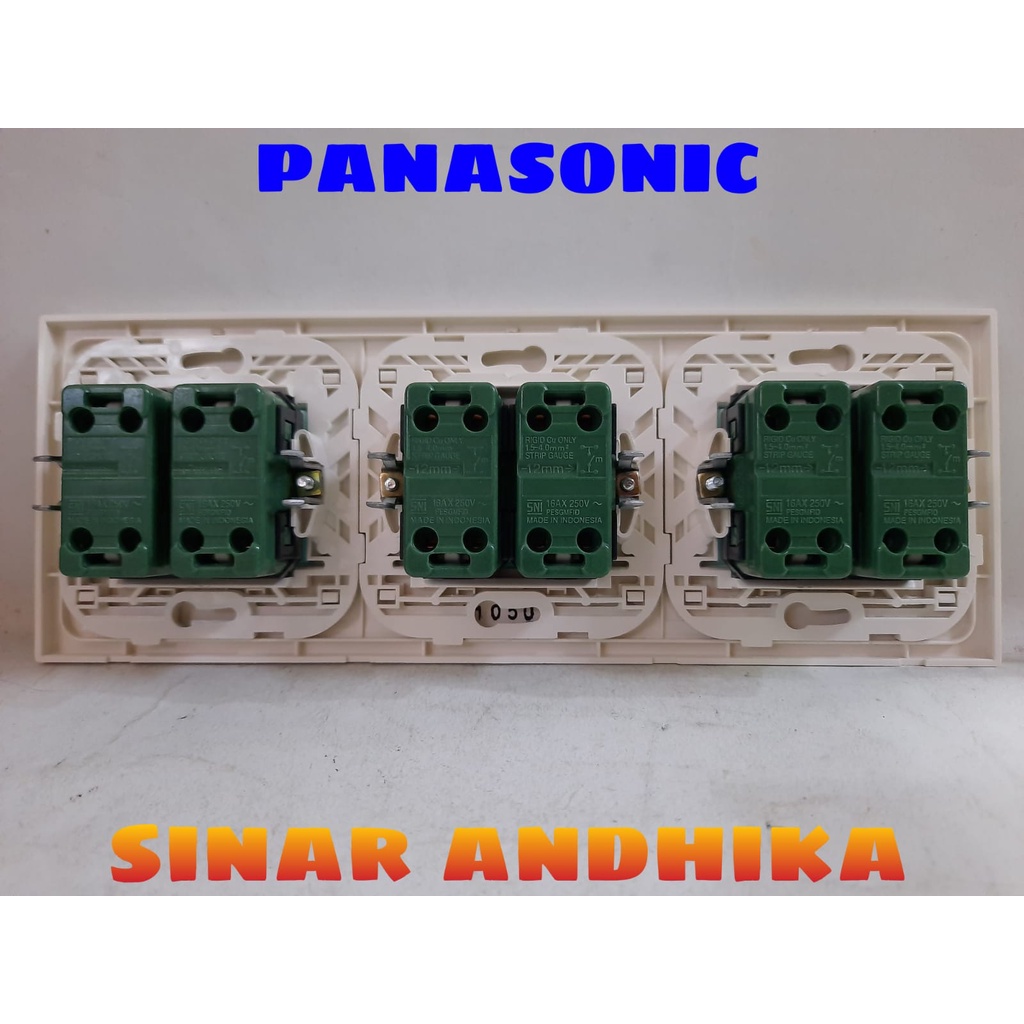 SAKLAR SERI KECIL TRIPLE PUTIH STYLE E PANASONIC WESJ 78069W+WESJ 5931