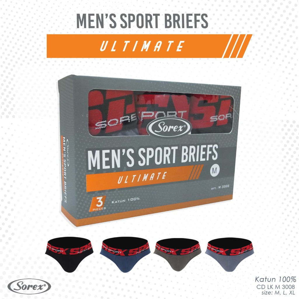 Celana dalam pria dewasa sorex | Cd pria dewasa Premium sorex M3003, M3008 | Cd sorex sport katun