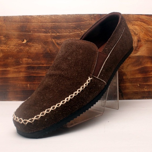 Sepatu Slipon Pria Kulit Asli Rasheda 016 GR Kasual Big Size