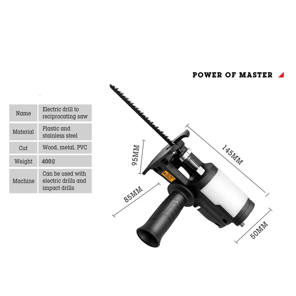 Adaptor Jigsaw Gergaji Mesin Adapter Reciprocating Jigsaw Tambahan Jig Saw Mesin Bor Tangan Gergaji Konektor