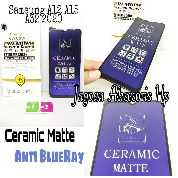 Ceramic MATTE Anti Blue Samsung A12 M12 6.5 Inchi Anti Gores Glare Full Layar No Sidik Jari