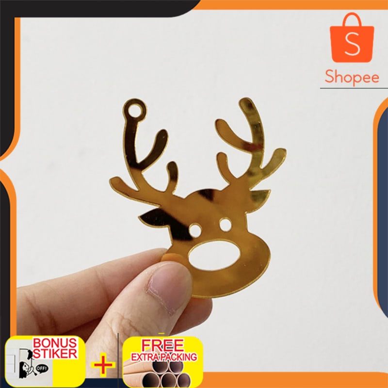 

Promo Akrilik Tag Mirror Christmas Natal Hampers Tag Label Elegan