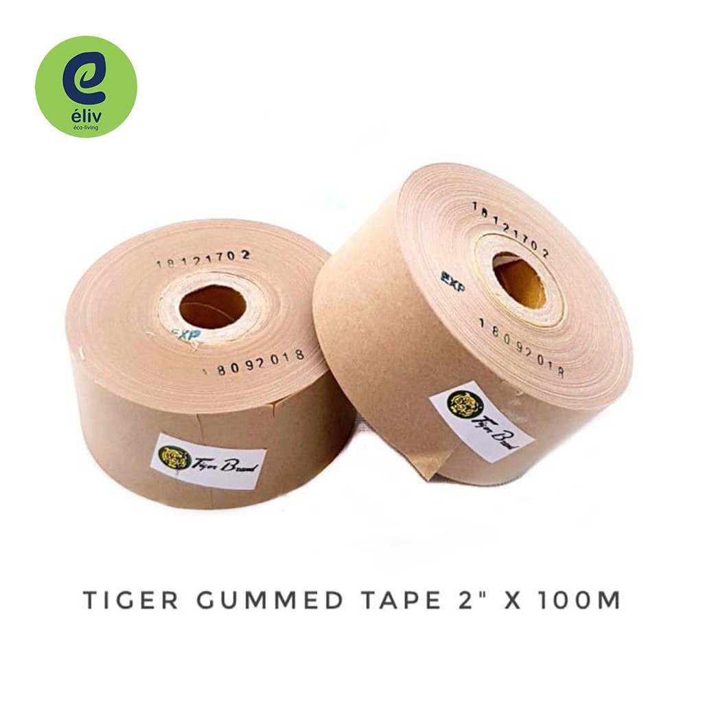 

eLiv Gummed Paper Craft Tape 2 inch (5 cm) x 100 m Lakban Kertas Air Ramah Lingkungan Eco Friendly