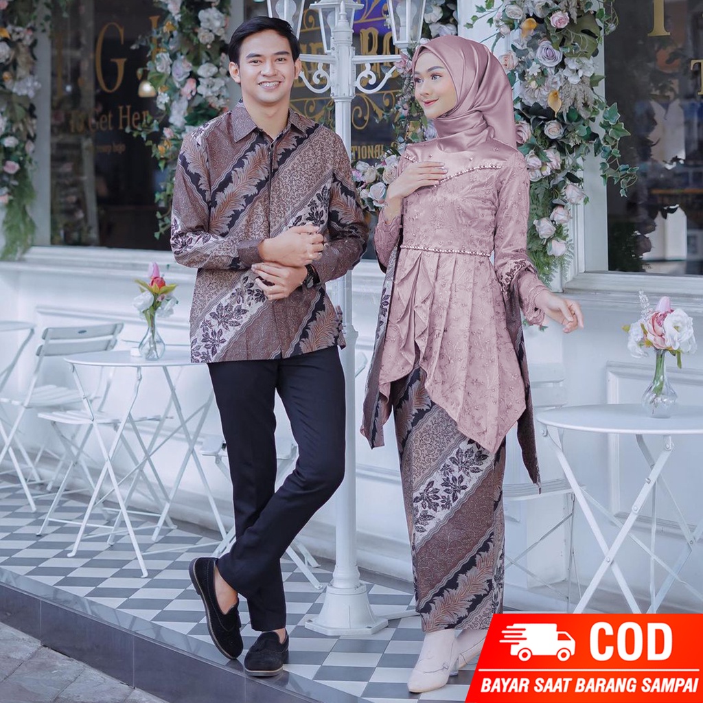 SOLOBATIKSTORE - TERBARU Couple Batik Kebaya Kondangan Kebaya lamaran kebaya wisuda terbaru 2022 Set Kebaya Allsize termurah