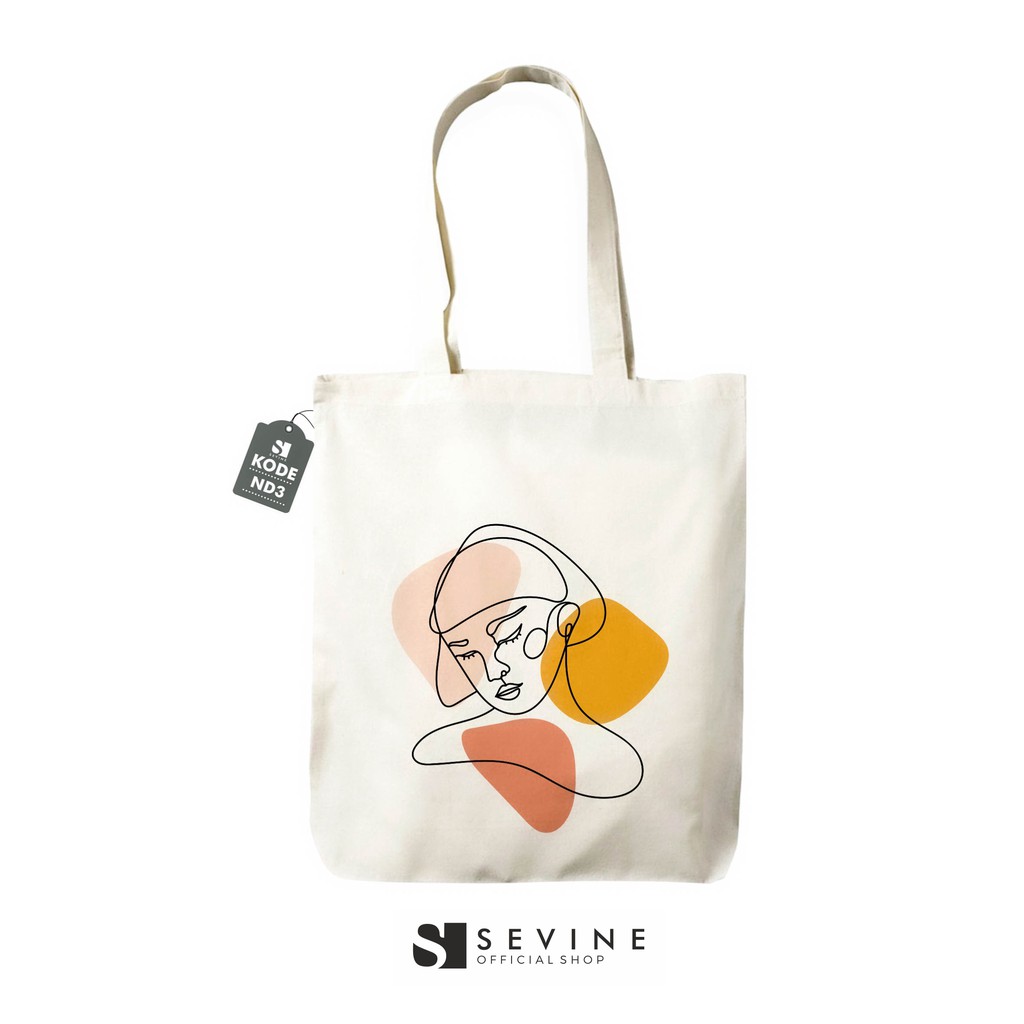 Sevine Totebag Drill Tas Fashion Wanita Tote Bag Resleting Desain Simple - ND