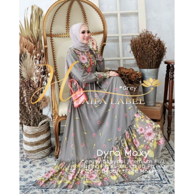 Dyra maxy gamis ceruty babydoll ori berlabel haifa