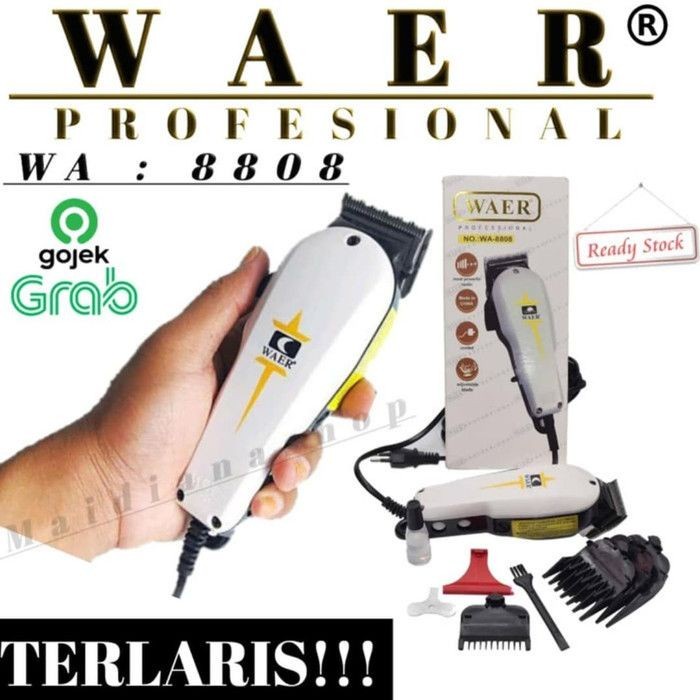 Cukuran Rambut Elektrik WAER WA-8808 / Mesin Cukur Rambut Listrik / Hair Clipper Proffessional [TERMURAH]