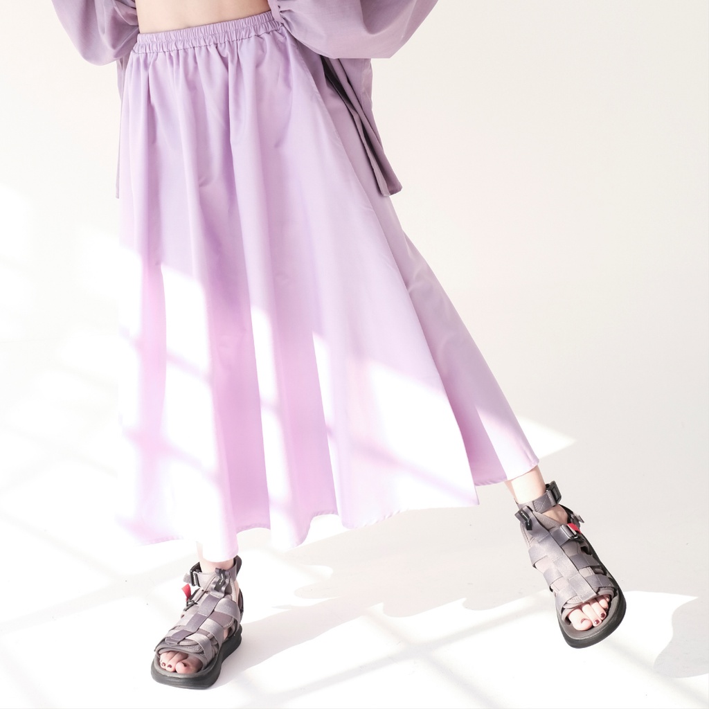 Basic Skirt Geniee rok polos A Line, Bahan Katun, Max BB 70 Kg