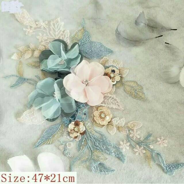 Lace Bordir bunga 3D Import Shopee Indonesia Lace Bordir bunga 3D Import Shopee Indonesia