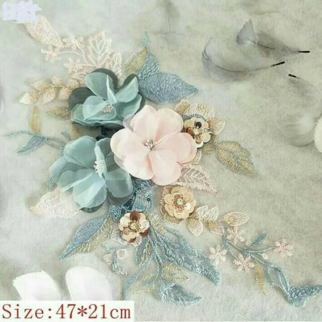 Lace Bordir bunga  3D  Import Shopee Indonesia