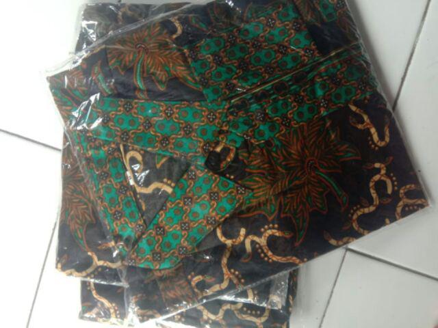 Murah Batik Wanita Blus Atasan Wanita Warna Coklat Pendek Leher Sanghai