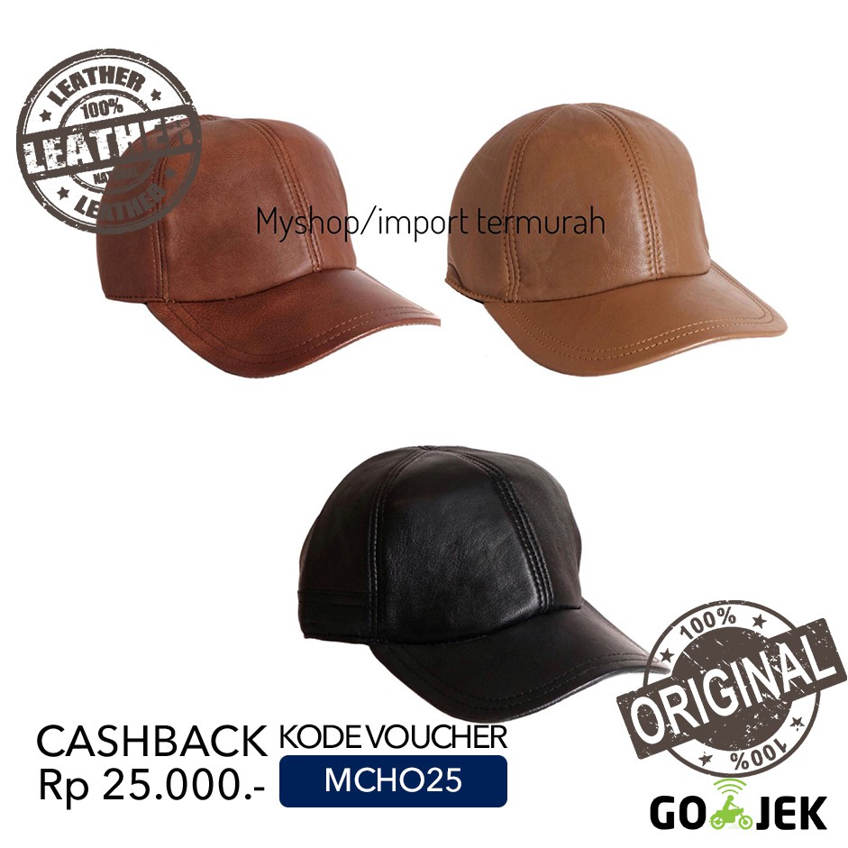Top Kulit Asli - Topi Pria - Topi Import Kulit Asli