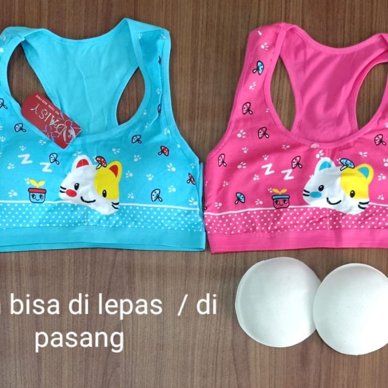 3 Pcs miniset remaja busa SD SMP miniset anak perempuan BH kain busa remaja perempuan katun lucu