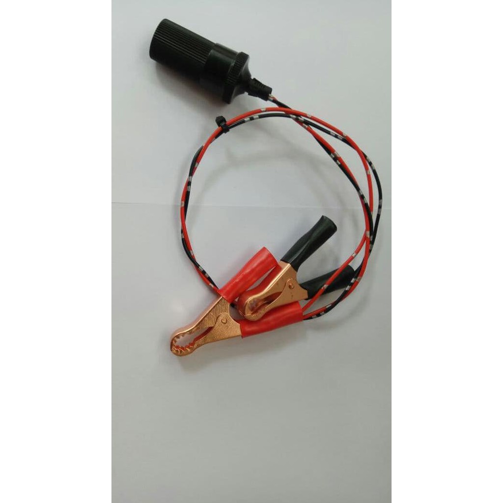 Kabel Jepit Buaya Besar Ke Aki Dengan Ujung Soket Lighter Pemantik