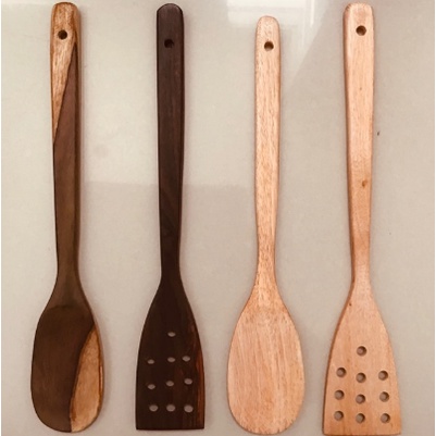 Spatula stainless gagang kayu murah / susuk / sutil / sodet/sotil