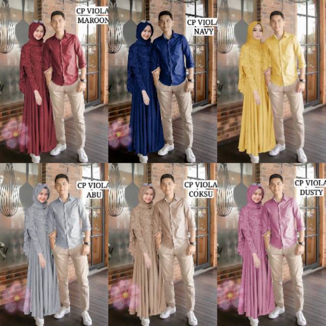 COD? VIOLA COUPLE  /COUPLE BATIK / BAJU PASANGAN / COUPLE BATIK  /CP VIOLA READY 6WARNA