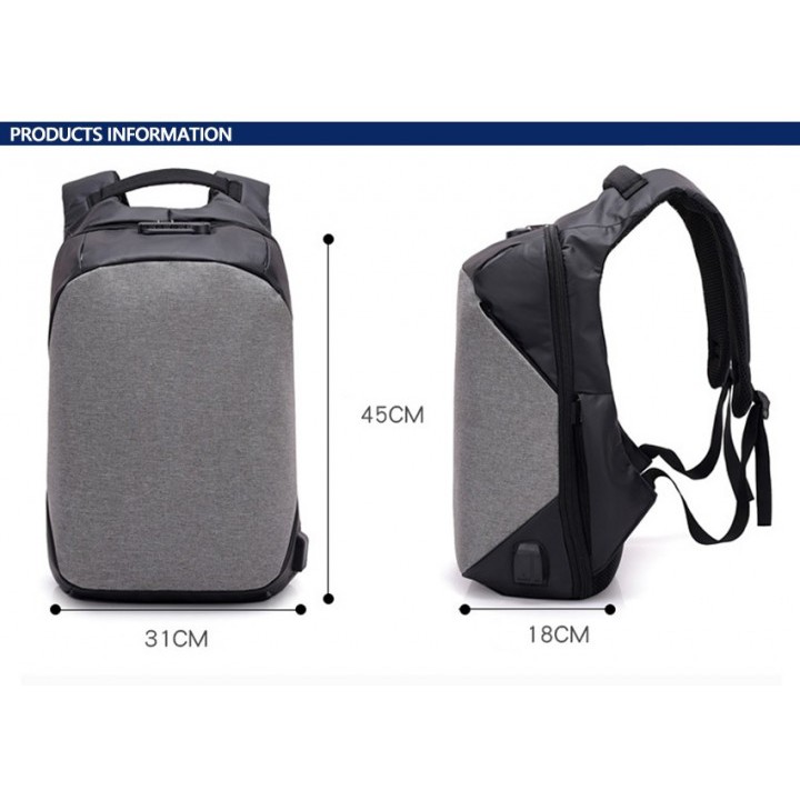 KM008 - Laptop Backpack 15.6 inch with Audio and USB Charging Port