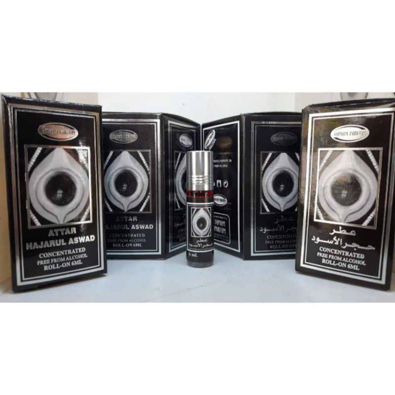 perbox isi 6 perbotol 6 ML Parfume ATTAR HAJAR ASWAD