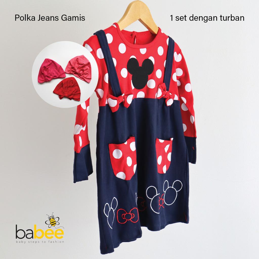 1-2 tahun Premium Gamis Katun Jepang RENA / litte bee / polka jeans / laura / ZOYA Setelan Gamis Baju Muslim Hijab Lucu Fashion Anak Bayi Perempuan Cewek Terlaris Terbaru