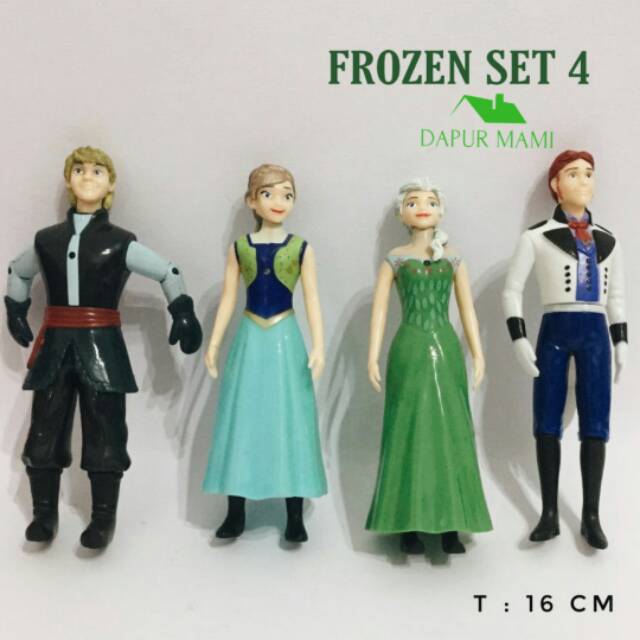 Toppet Frozen SET 4 Hiasan Kue Tart Frozen