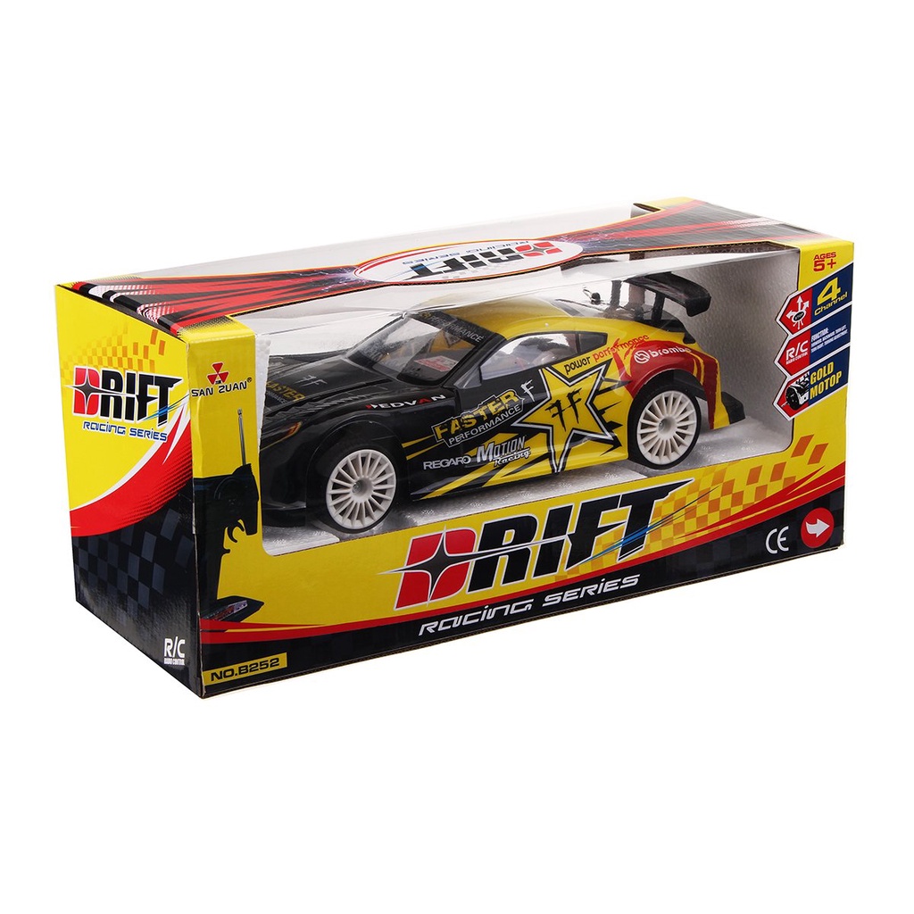 RC CAR DRIFT RACING SERIES 4WD SKALA 1:14 MOBIL BALAP REMOT 2.4GHz REMOTE CONTROL MULTI PLAYER DUS KUNING