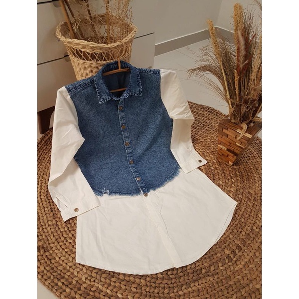 Tunik Levis kombinasi katun/tunik bagus/ Tunik terbaru/Tunik kekinian/Tunik cantik/Tunik busui