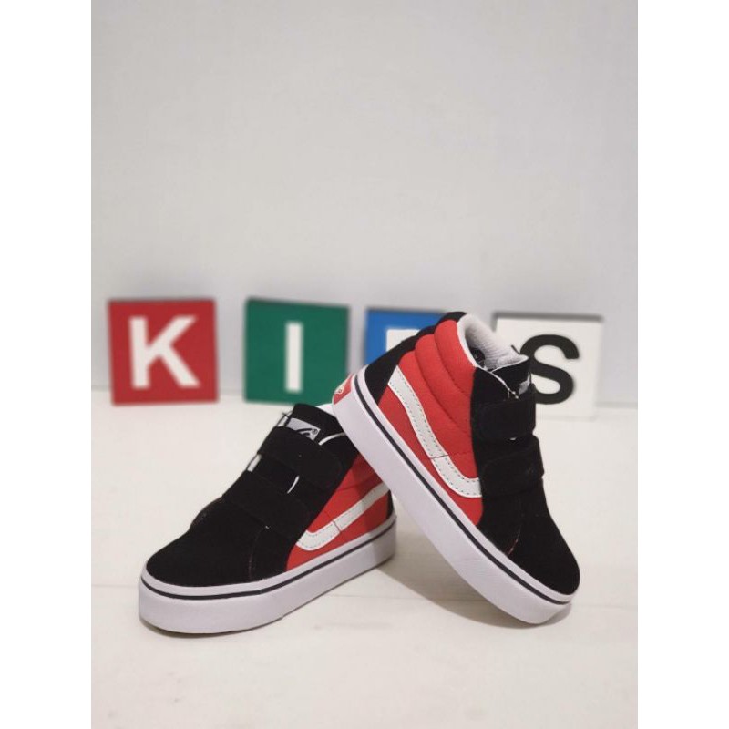 sepatu anak laki laki Vans High Red/White