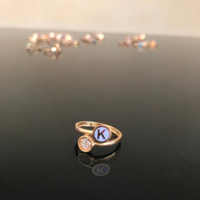 Cincin huruf K ungu kadar 375