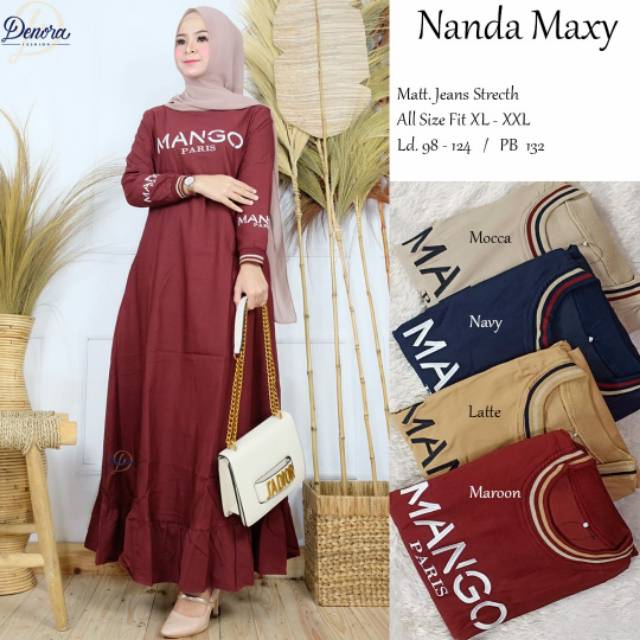 Nanda Maxy Dress Mango Paris Jeans Stretch by Denora