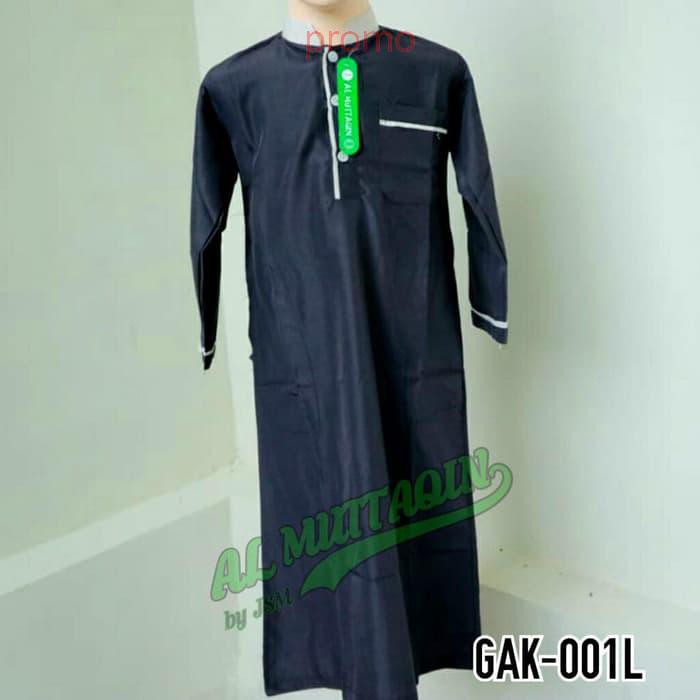Baju Koko Jubah Gamis Muslim Hitam Anak Laki Lengan Panjang GAK 001L -