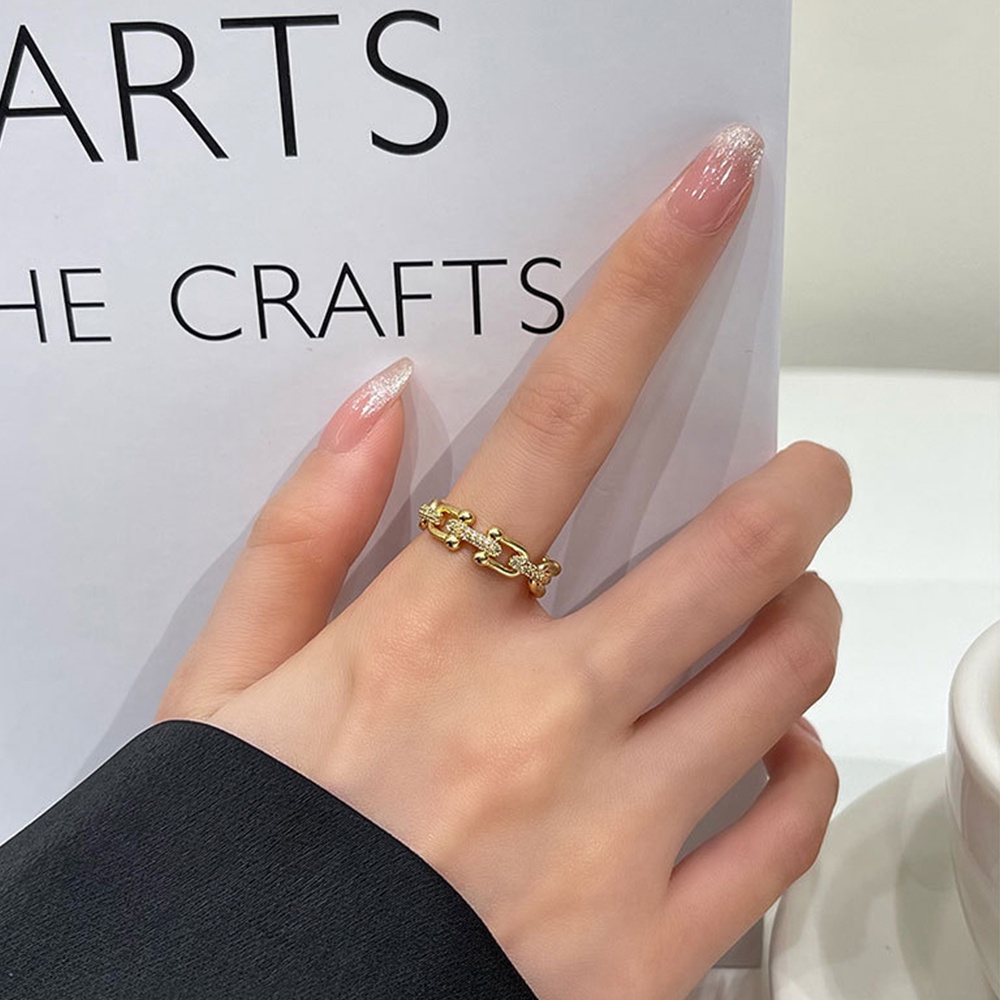 Cincin Berlian Model Terbuka Diameter 2cm Warna Emas Untuk Wanita